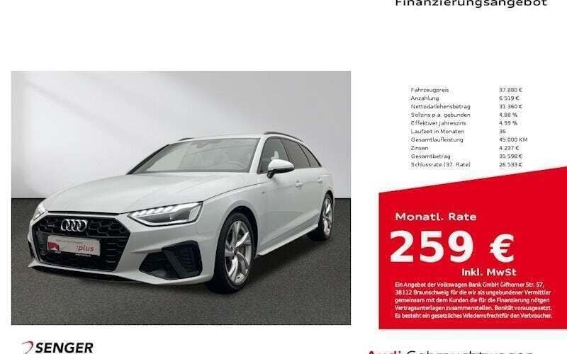 Weiß Gebraucht 2022 Audi A4 S-Line Kombi | 37.880 € (Guter Preis) - Bild 1/4