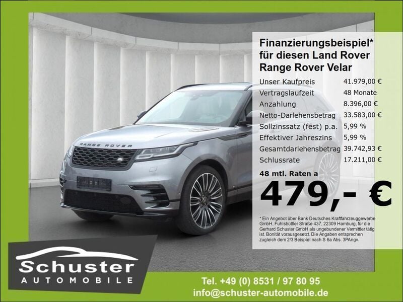 Grau Gebraucht 2021 Land Rover Range Rover Velar R-Dynamic SUV | 41.979 € (Superpreis) - Bild 1/4