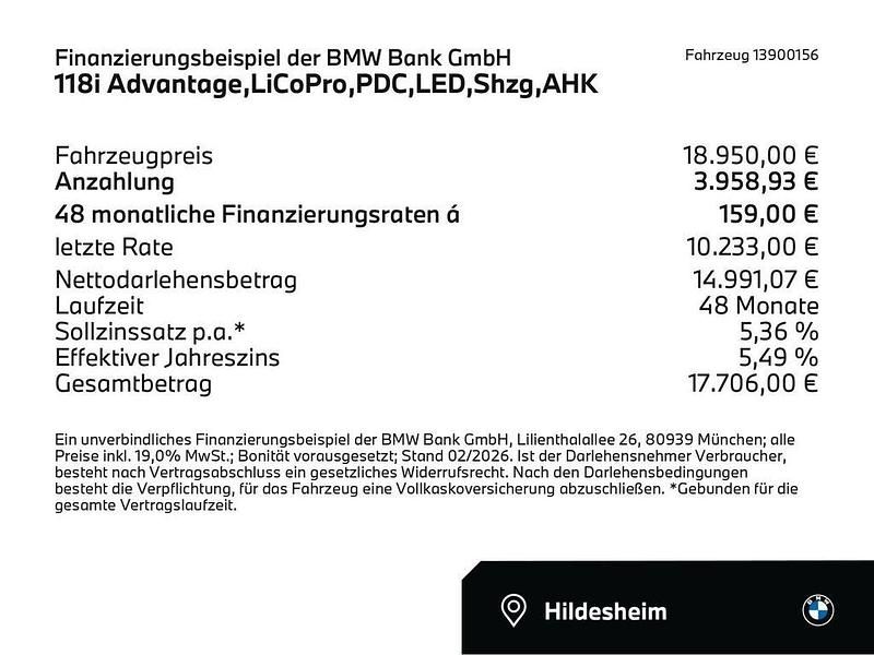 Gebraucht BMW 118 Advantage 136 PS (100 kW) 2021 Alpinweiss iii (weiß) Kleinwagen