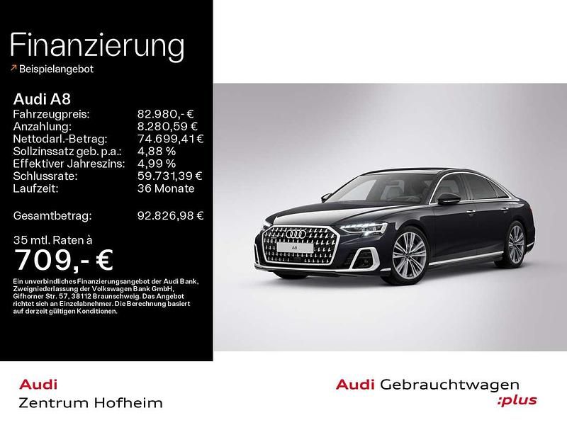 Sebringschwarz kristalleffekt Gebraucht 2024 Audi A8 Sport Limousine | 82.980 € (Teuer) - Bild 1/3