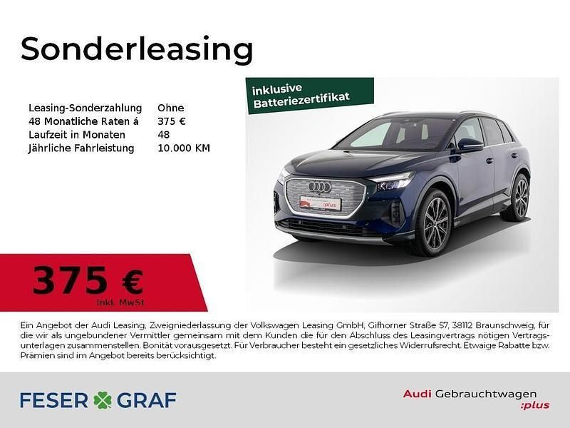 Navarrablau metallic Gebraucht 2024 Audi Q4 e-tron Advanced SUV | 42.990 € (Superpreis) - Bild 1/4