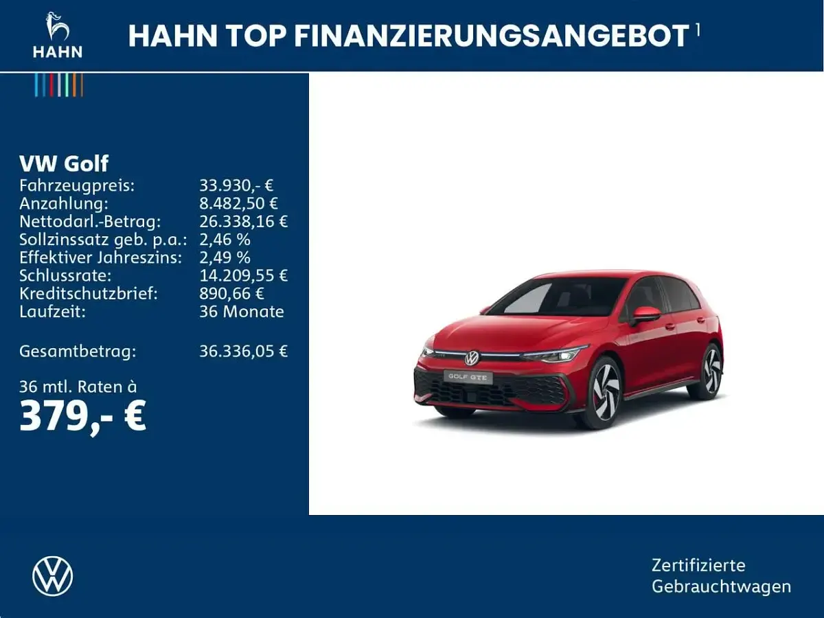 Usata VW Golf VIII GTE 272 CV (200 kW) 2025 Rosso Berlina