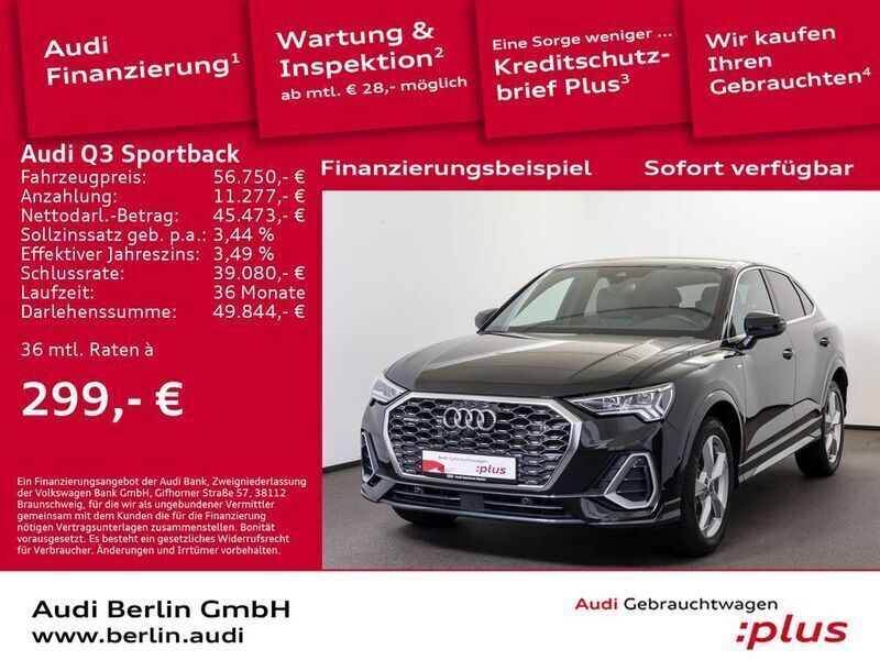 Schwarz Gebraucht 2024 Audi Q3 Sportback S-Line SUV | 56.750 € (Teuer) - Bild 1/2