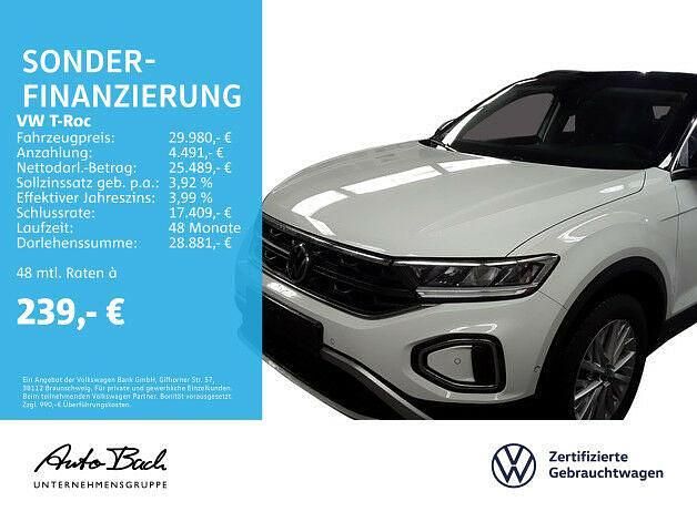 Weiß (pure white schwarz) Gebraucht 2024 VW T-Roc Life SUV | 29.980 € (Fairer Preis) - Bild 1/2