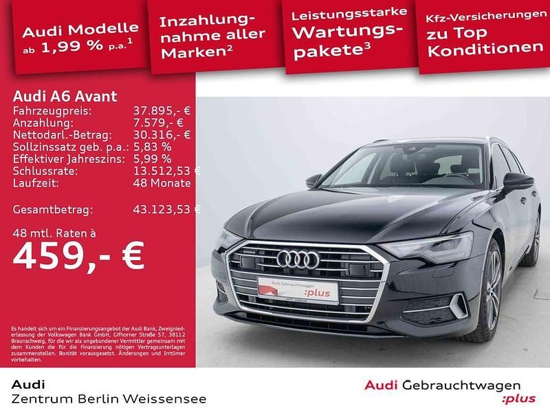 Mythosschwarz metallic Gebraucht 2022 Audi A6 Sport Kombi | 37.895 € (Fairer Preis) - Bild 1/4