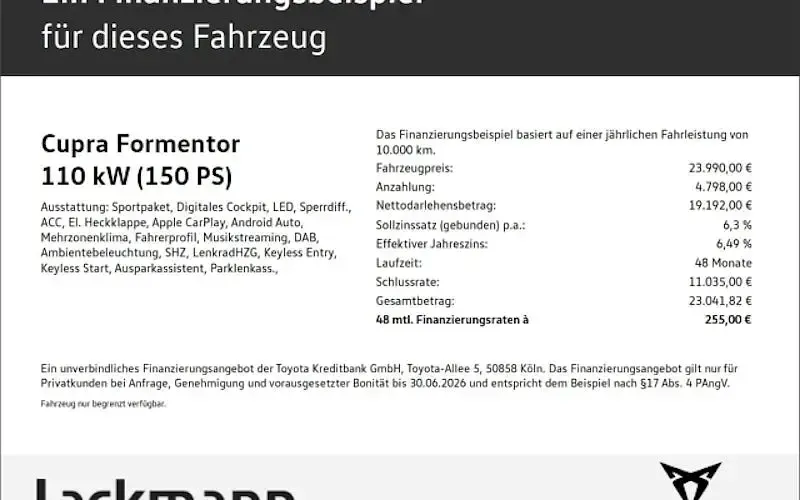 Gebraucht Cupra Formentor 150 PS (110 kW) 2023 Weiß SUV