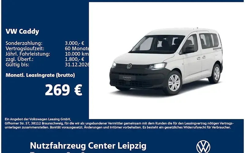 Neu VW Caddy Trendline 116 PS (85 kW) 2026 Weiß Van / Kleinbus