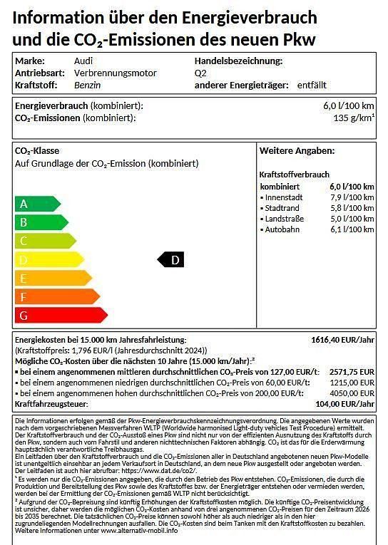 Neu Audi Q2 Advanced 116 PS (85 kW) 2025 Grau SUV