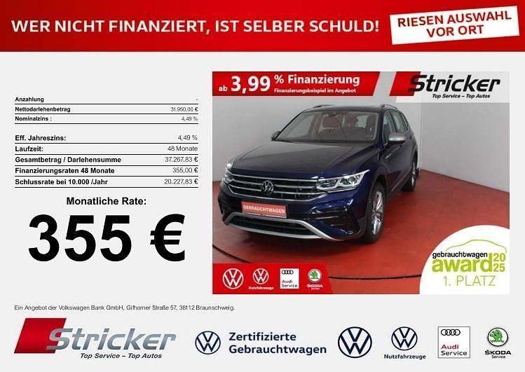 Blau Gebraucht 2021 VW Tiguan Allspace Elegance SUV | 31.949 € (Superpreis) - Bild 1/4