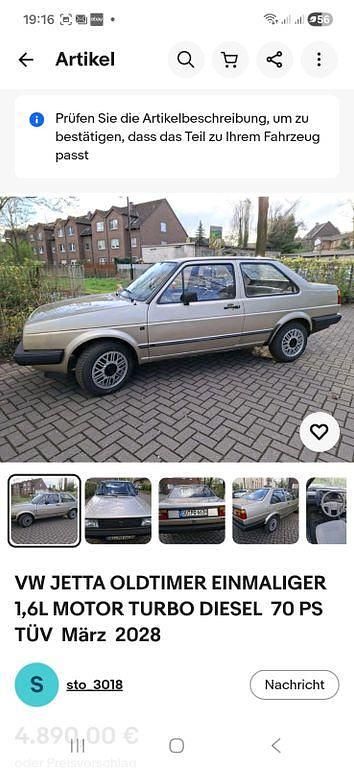 Gebraucht VW Jetta 70 PS (51 kW) 1985 Gold Limousine