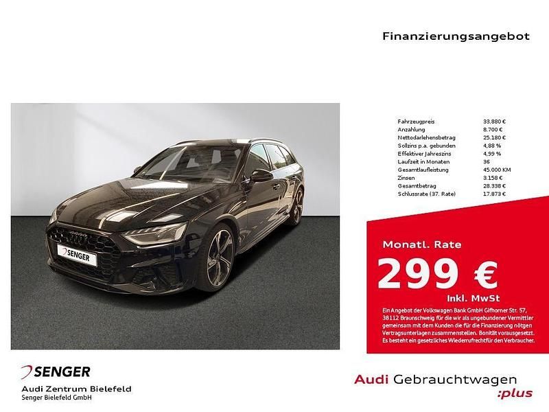 Mythosschwarz metallic Gebraucht 2023 Audi A4 S-Line Kombi | 33.880 € (Fairer Preis) - Bild 1/4