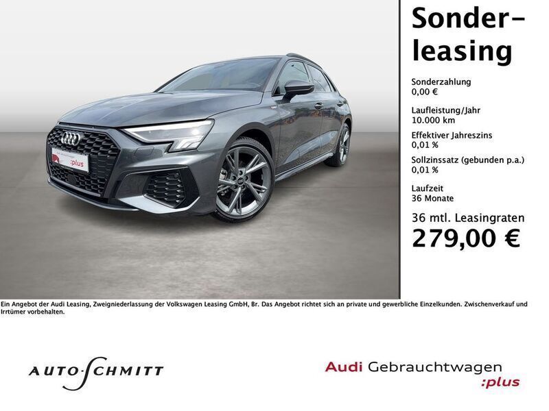 Daytonagrau perleffekt Gebraucht 2024 Audi A3 Sportback S-Line Limousine | 33.880 € (Teuer) - Bild 1/4