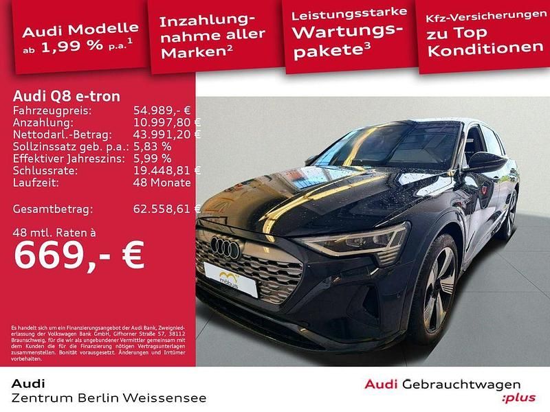 Mythosschwarz metallic Gebraucht 2023 Audi Q8 e-tron Advanced Plus SUV | 54.989 € (Fairer Preis) - Bild 1/4