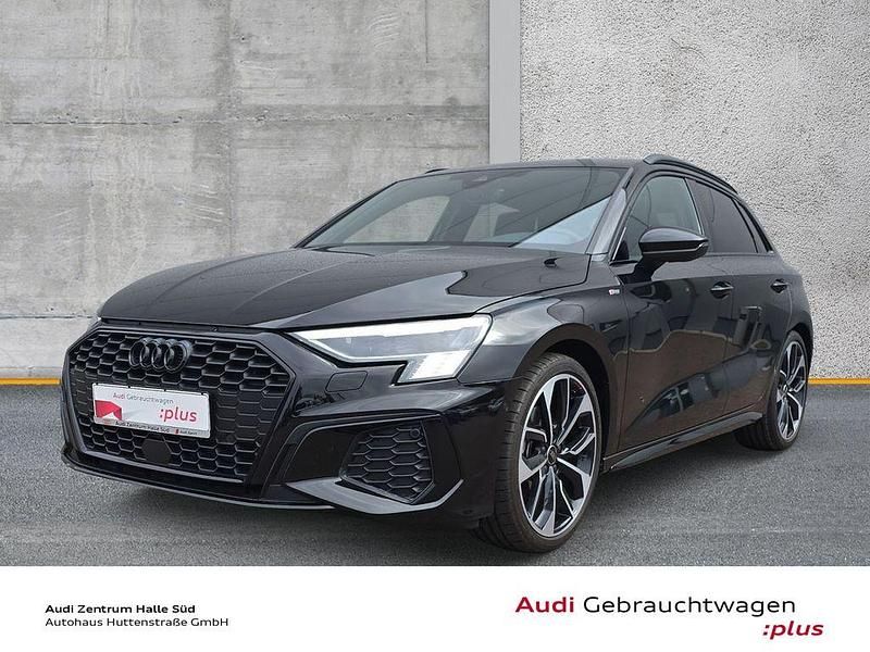 Mythosschwarz metallic Gebraucht 2024 Audi A3 S-Line Limousine | 37.920 € - Bild 1/4