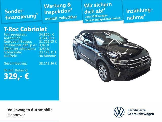 Deep black perleffekt/schwarz Gebraucht 2025 VW T-Roc Cabriolet R-line Cabrio | 34.890 € (Fairer Preis) - Bild 1/3