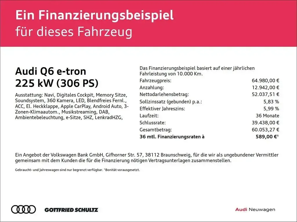 Gebraucht Audi Q6 Sportback e-tron Performance 225 kW (306 PS) 2026 Grau SUV