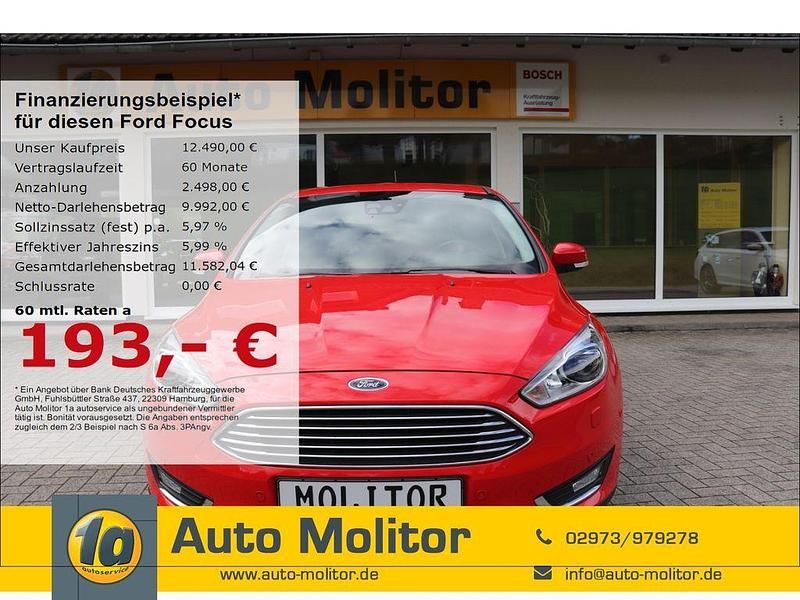 Rot Gebraucht 2017 Ford Focus Titanium Limousine | 12.490 € (Fairer Preis) - Bild 1/4