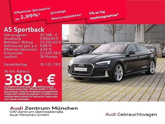 Schwarz Gebraucht 2022 Audi A5 Sportback Advanced Kleinwagen | 32.948 € (Fairer Preis) - Bild 1/1