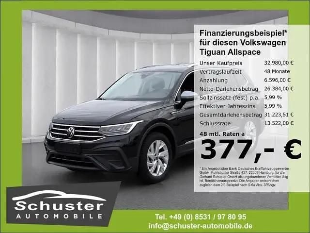 Schwarz Gebraucht 2024 VW Tiguan Allspace Life SUV | 32.980 € (Superpreis) - Bild 1/4