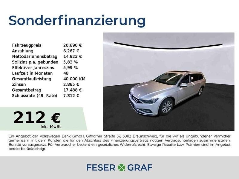 Reflexsilber Gebraucht 2021 VW Passat Elegance Kombi | 19.888 € (Guter Preis) - Bild 1/4