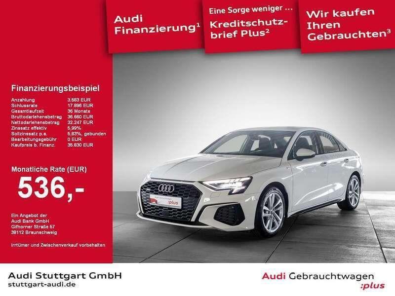 Weiß Gebraucht 2021 Audi A3 S-Line Limousine | 36.940 € - Bild 1/2