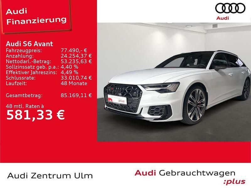 Gletscherweiß metallic Gebraucht 2024 Audi S6 Ambiente Kombi | 77.490 € (Teuer) - Bild 1/4