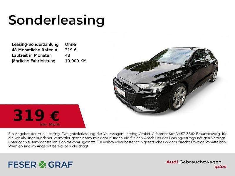 Mythosschwarz metallic Gebraucht 2025 Audi A3 Sportback Ambiente Limousine | 36.790 € (Fairer Preis) - Bild 1/4