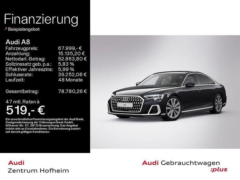 Sebringschwarz kristalleffekt Gebraucht 2024 Audi A8 Sport Limousine | 67.999 € - Bild 1/3