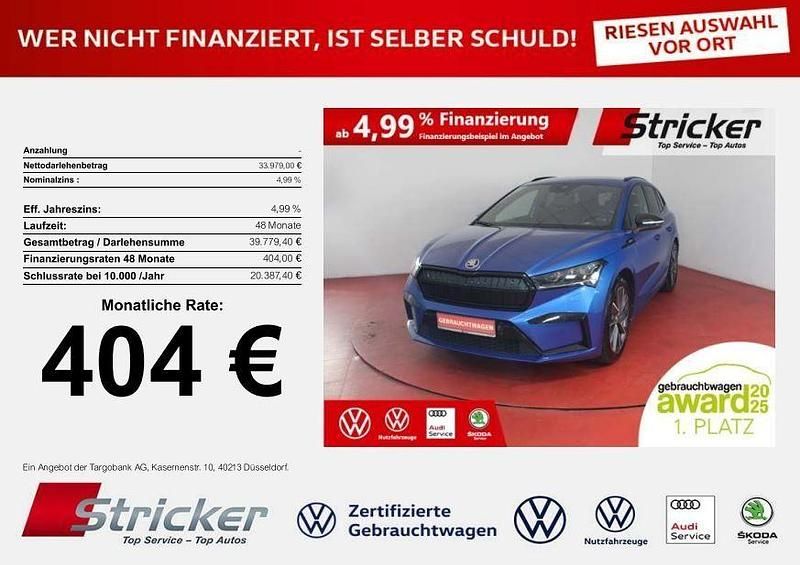 Raceblau metallic (metallic) Gebraucht 2022 Skoda Enyaq iV SportLine SUV | 33.979 € (Fairer Preis) - Bild 1/4