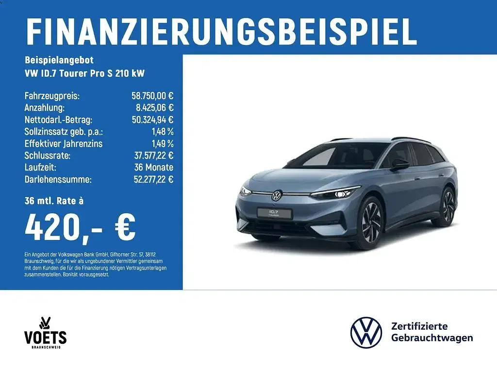Occasion VW ID.7 Pro 210 kW (286 ch) 2025 Bleue Break