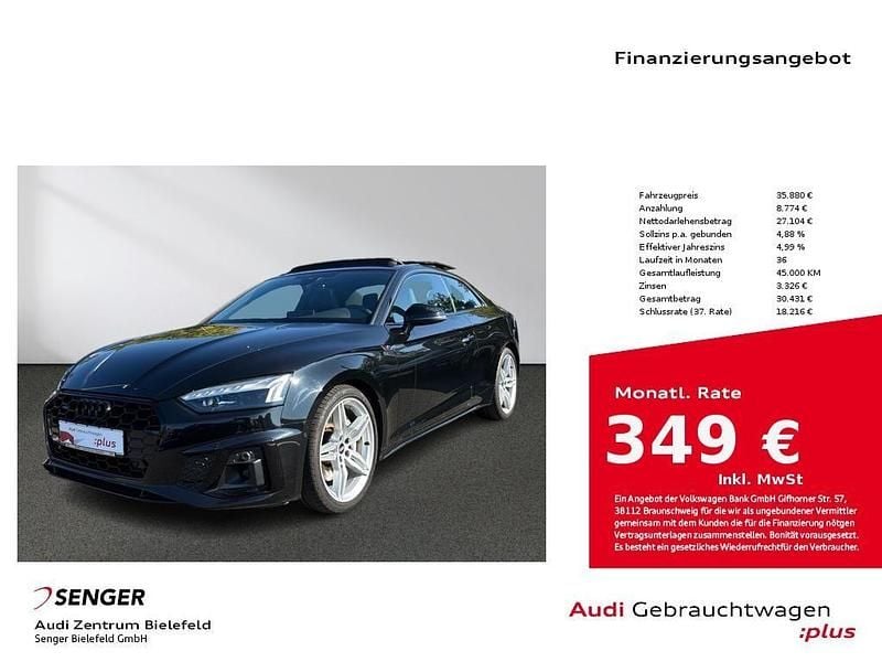 Mythosschwarz Gebraucht 2021 Audi A5 S-Line Coupé | 35.880 € (Guter Preis) - Bild 1/4