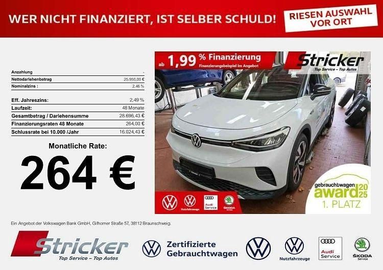 Gletscherweiß metallic schwarz (metallic) Gebraucht 2021 VW ID.4 SUV | 25.949 € (Superpreis) - Bild 1/4