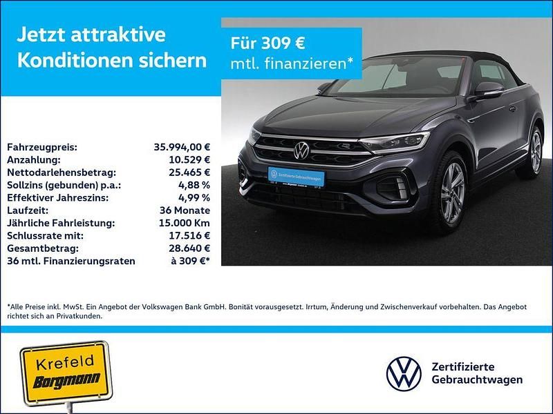 Grau Gebraucht 2024 VW T-Roc Cabriolet R-line Cabrio | 35.994 € (Fairer Preis) - Bild 1/4