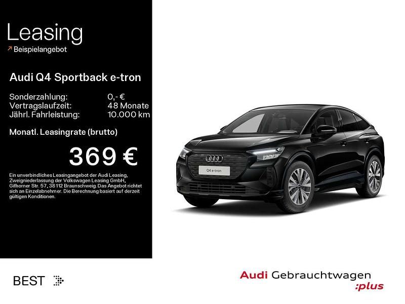 Mythosschwarz metallic Gebraucht 2025 Audi Q4 e-tron Advanced SUV | 42.499 € (Fairer Preis) - Bild 1/4