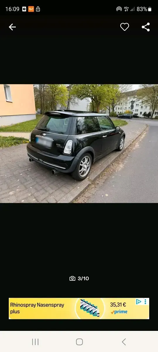 Second-hand Mini ONE 125 CP (91 kW) 2005 Negru Hatchback