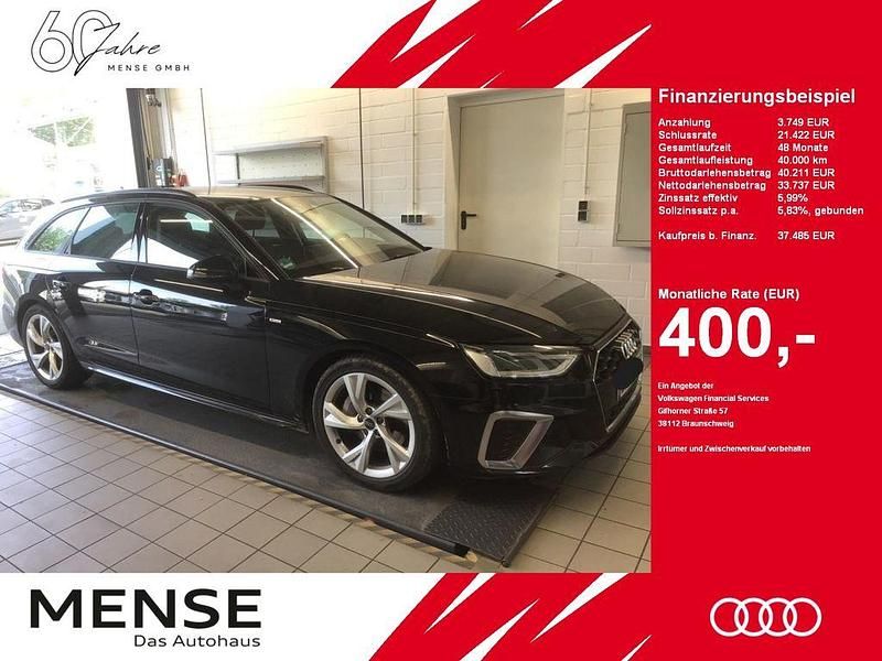 Mythosschwarz Gebraucht 2023 Audi A4 S-Line Kombi | 37.485 € (Fairer Preis) - Bild 1/4
