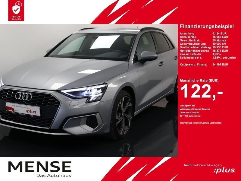Florettsilber metallic Gebraucht 2022 Audi A3 Sportback Advanced Limousine | 24.495 € (Guter Preis) - Bild 1/4