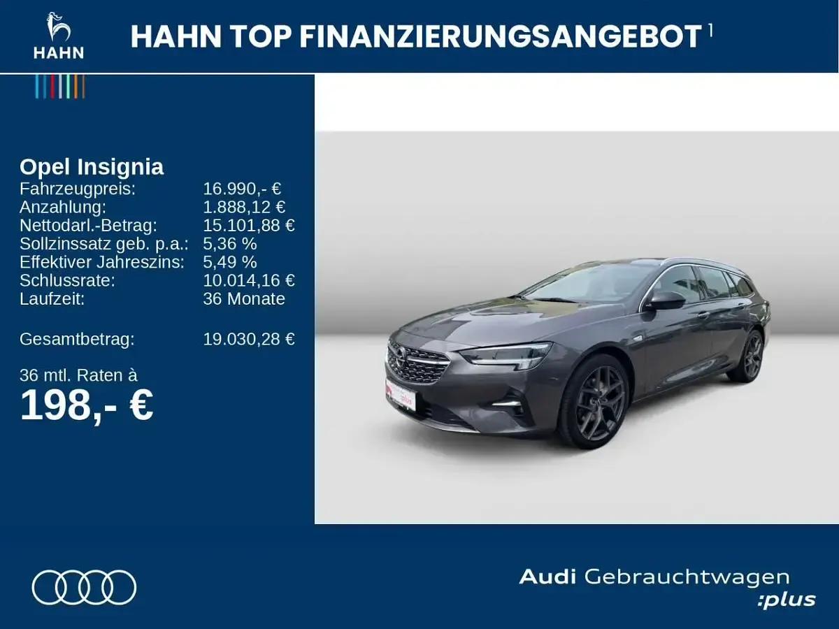 Gebraucht Opel Insignia Elegance 174 PS (127 kW) 2022 Mondstein grau/e:vulkan grau Kombi
