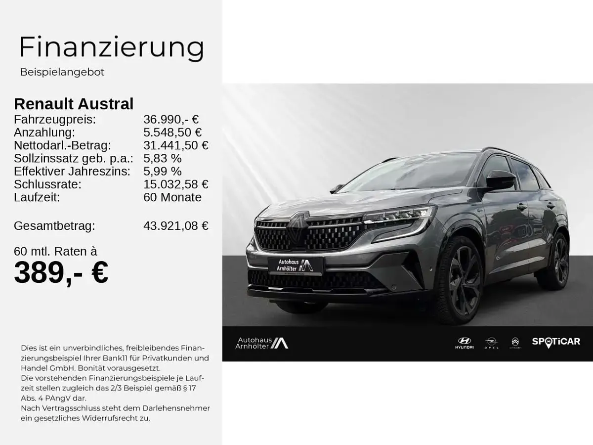 Gebraucht Renault Austral Techno 131 PS (96 kW) 2025 Schiefergrau SUV
