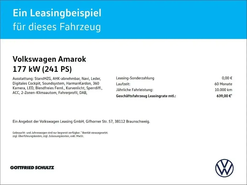 Neu VW Amarok PanAmericana 241 PS (177 kW) 2026 Schwarz Pickup