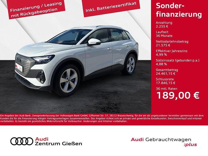 Gletscherweiß metallic Gebraucht 2022 Audi Q4 e-tron Comfort SUV | 23.830 € (Fairer Preis) - Bild 1/4