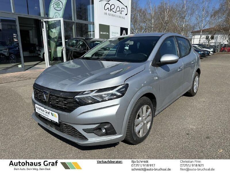 Silber Gebraucht 2022 Dacia Sandero Comfort Kleinwagen | 11.990 € (Guter Preis) - Bild 1/4