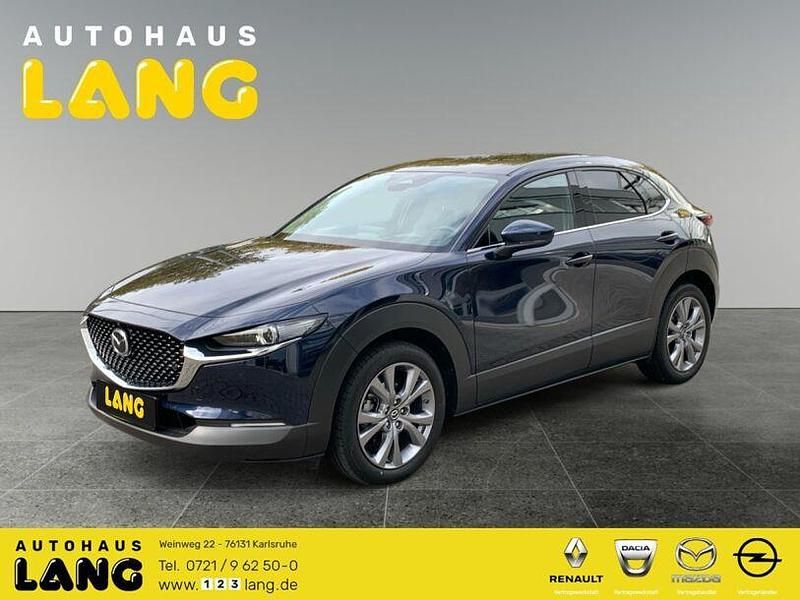 Deep crystal blue (metallic) Gebraucht 2024 Mazda CX-30 Exclusive-Line SUV | 27.990 € (Fairer Preis) - Bild 1/4