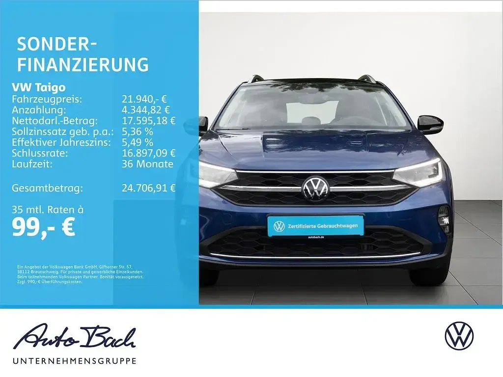 Gebraucht VW Taigo Pro 116 PS (85 kW) 2024 Reef blue metallic/schwarz SUV