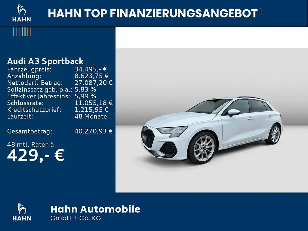 Gebraucht Audi A3 S-Line 150 PS (110 kW) 2025 Gletscherweiß metallic Limousine