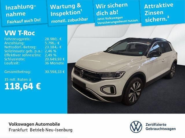 Pure white/schwarz Gebraucht 2025 VW T-Roc Goal SUV | 28.980 € (Fairer Preis) - Bild 1/4
