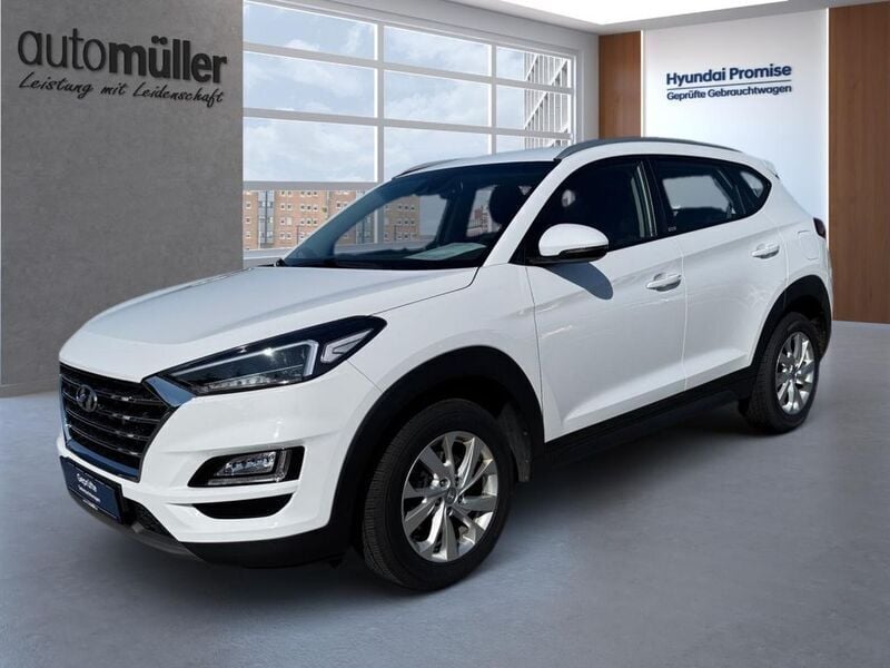 Weiß polar white / sol Gebraucht 2020 Hyundai Tucson Trend SUV | 18.380 € (Superpreis) - Bild 1/4