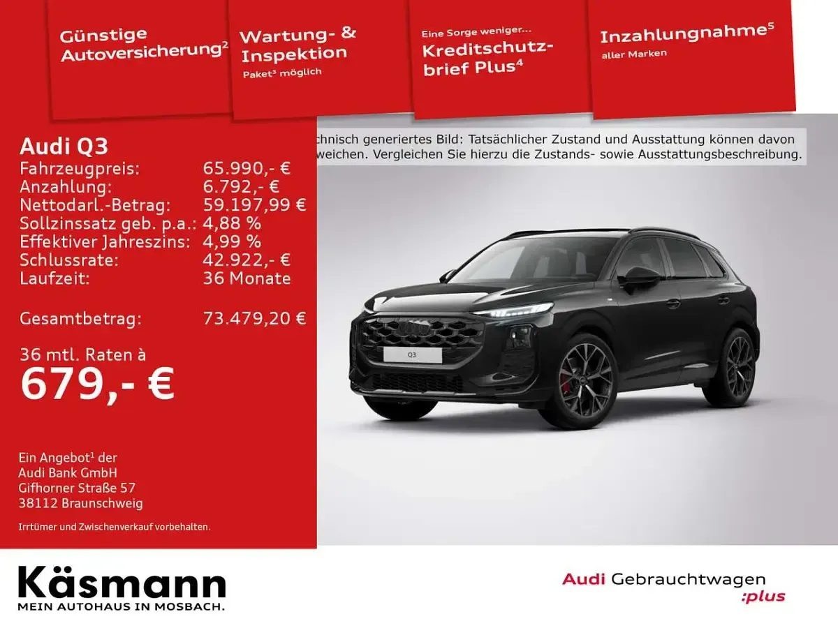 Usata Audi Q3 S-Line 265 CV (194 kW) 2026 Nero SUV