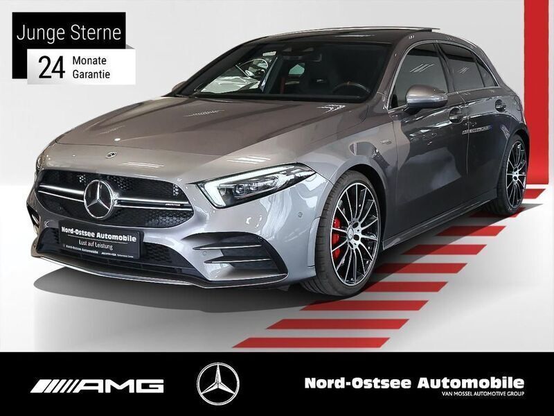 Grau metalliclack mountaingrau metallic Gebraucht 2021 Mercedes A35 AMG AMG Limousine | 37.990 € (Guter Preis) - Bild 1/4