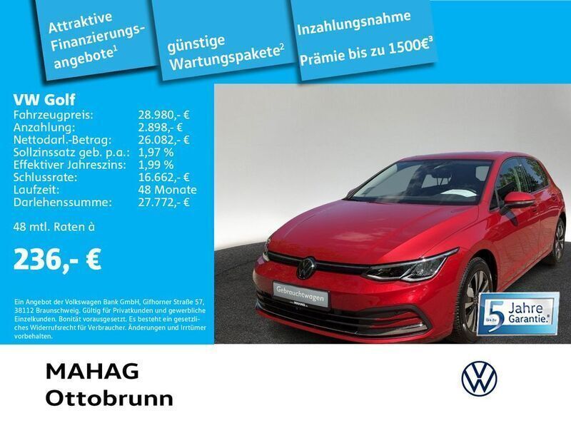 Rot Gebraucht 2024 VW Golf VIII Move Limousine | 28.980 € (Fairer Preis) - Bild 1/2